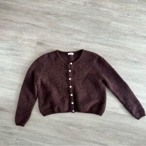American Vintage Vitow Cardigan in Choco Black Melange